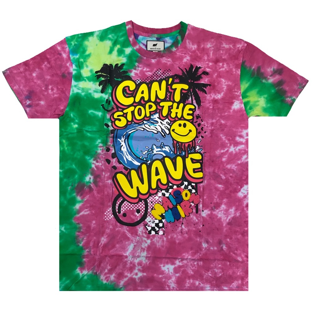 Men’s “Can’t Stop The Wave” greenish tee. Sizes Medium and Large.